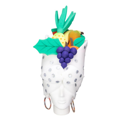 White Bride Carmen Miranda Hat - Foam Party Hats Inc