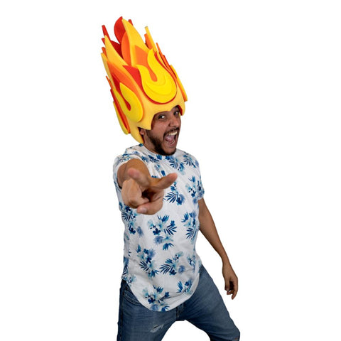 Flames Wig - Foam Party Hats Inc